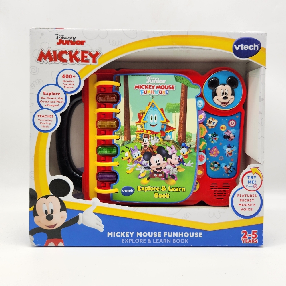 VTech Mickey Mouse Funhouse Explore & Learn Book Interactive Stories NEW